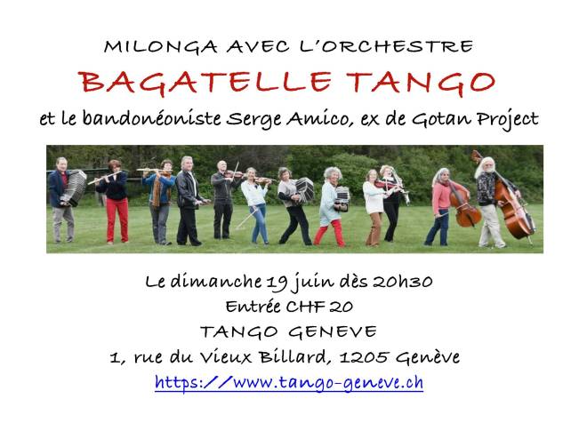 DIMANCHE 19 JUIN 2022 - MILONGA SPÉCIALE ORCHESTRE LIVE